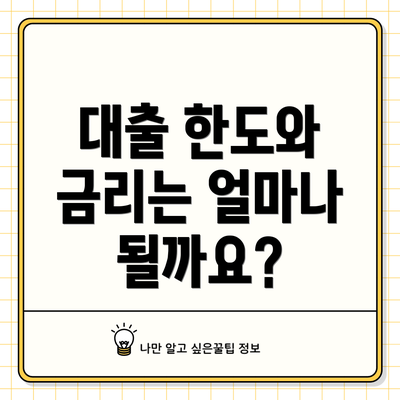 대출 한도와 금리는 얼마나 될까요?