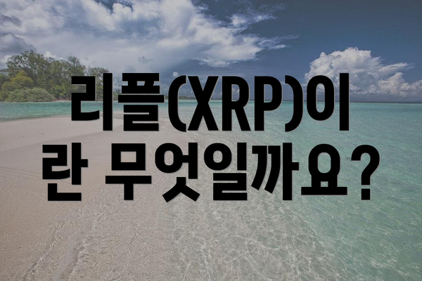 리플(XRP)이란 무엇일까요?