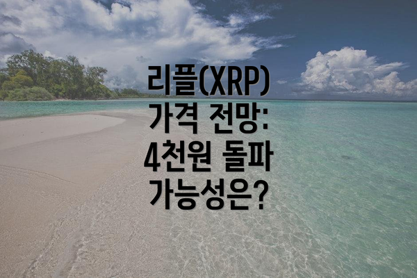 리플(XRP) 가격 전망: 4천원 돌파 가능성은?