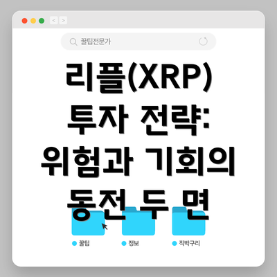 리플(XRP) 투자 전략:  위험과 기회의 동전 두 면