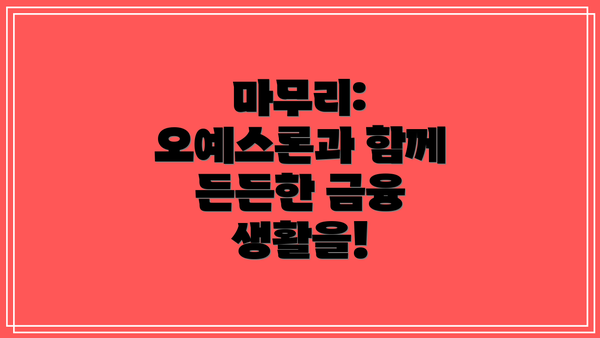 마무리: 오예스론과 함께 든든한 금융 생활을!