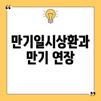 만기일시상환과 만기 연장