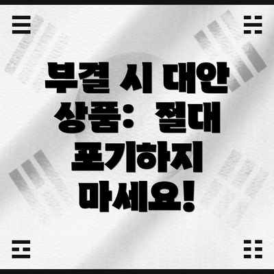 부결 시 대안 상품: 절대 포기하지 마세요!