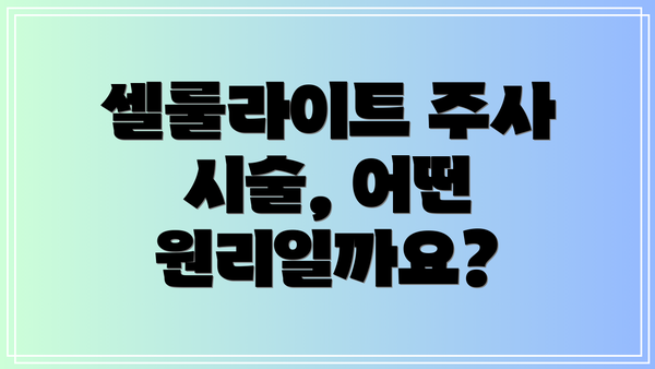 셀룰라이트 주사 시술, 어떤 원리일까요?