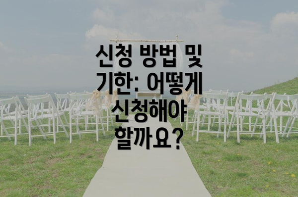 신청 방법 및 기한: 어떻게 신청해야 할까요?