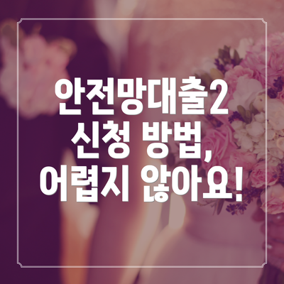 안전망대출2 신청 방법, 어렵지 않아요!