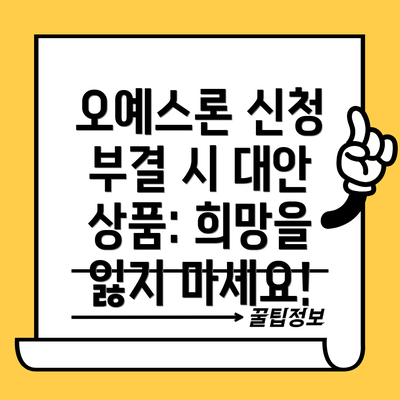 오예스론 신청 부결 시 대안 상품: 희망을 잃지 마세요!