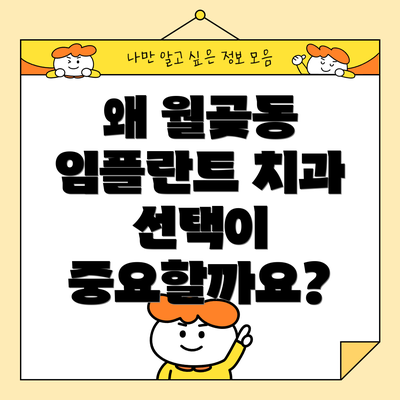 왜 월곶동 임플란트 치과 선택이 중요할까요?