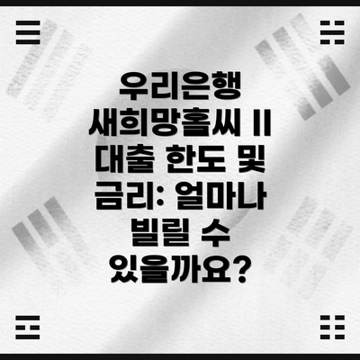 우리은행 새희망홀씨 II 대출 기간 및 상환 방법: 어떻게 갚아야 할까요?