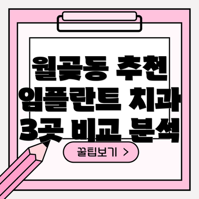 월곶동 추천 임플란트 치과 3곳 비교 분석