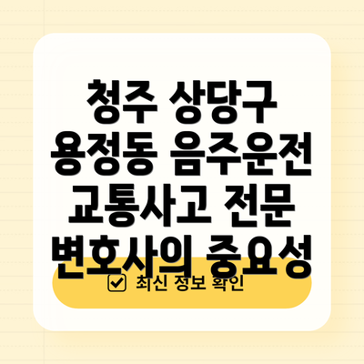 청주 상당구 용정동 음주운전 교통사고 전문 변호사의 중요성