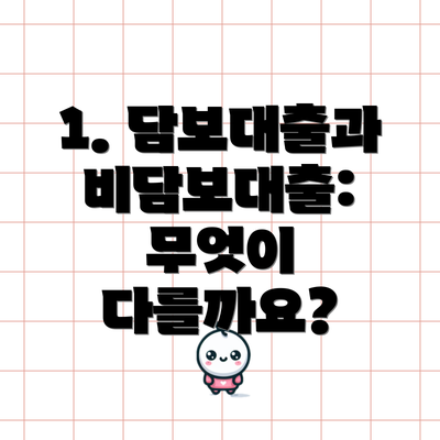1. 담보대출과 비담보대출: 무엇이 다를까요?