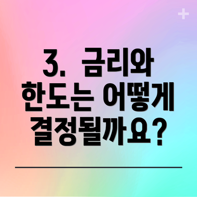 3.  금리와 한도는 어떻게 결정될까요?