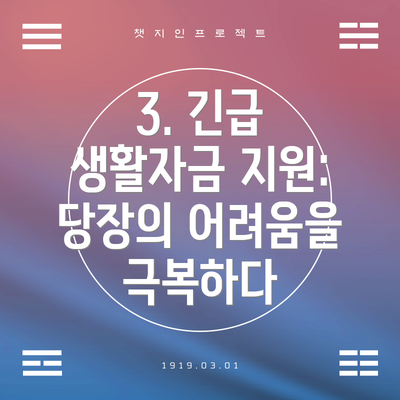 3. 긴급 생활자금 지원: 당장의 어려움을 극복하다