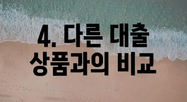 4. 다른 대출 상품과의 비교