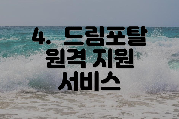 4.  드림포탈 원격 지원 서비스