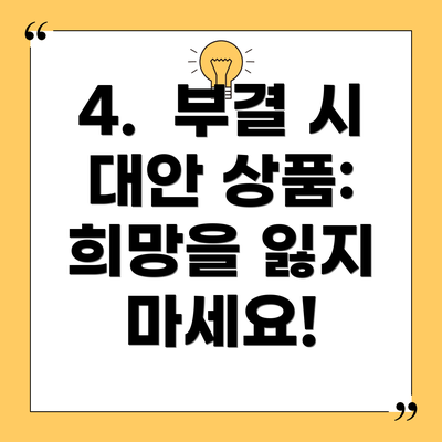 4.  부결 시 대안 상품: 희망을 잃지 마세요!