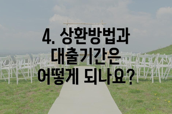 4. 상환방법과 대출기간은 어떻게 되나요?