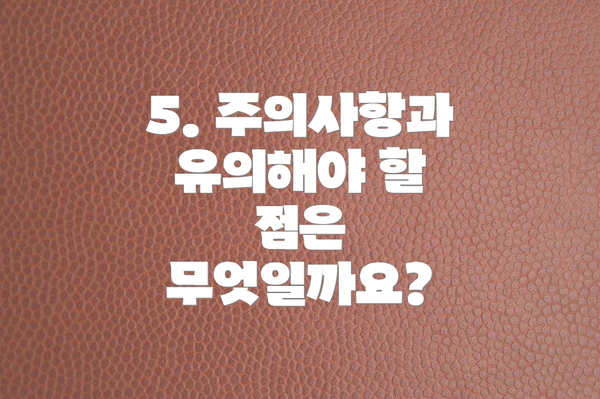 5. 주의사항과 유의해야 할 점은 무엇일까요?