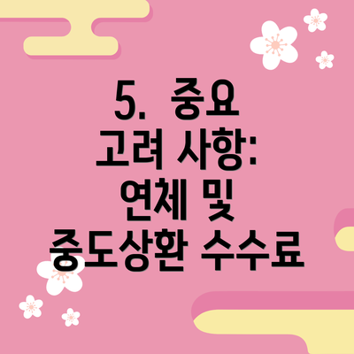 5.  중요 고려 사항: 연체 및 중도상환 수수료