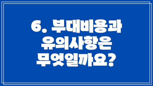 6. 부대비용과 유의사항은 무엇일까요?