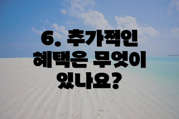 6. 추가적인 혜택은 무엇이 있나요?