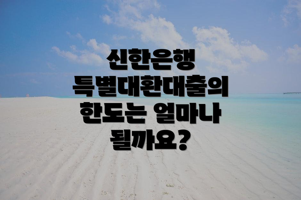 신한은행 특별대환대출의 한도는 얼마나 될까요?