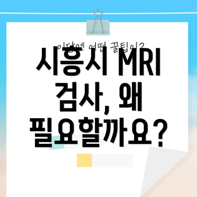 시흥시 MRI 검사, 왜 필요할까요?