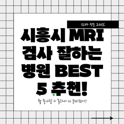 시흥시 MRI 검사 잘하는 병원 BEST 5 추천!