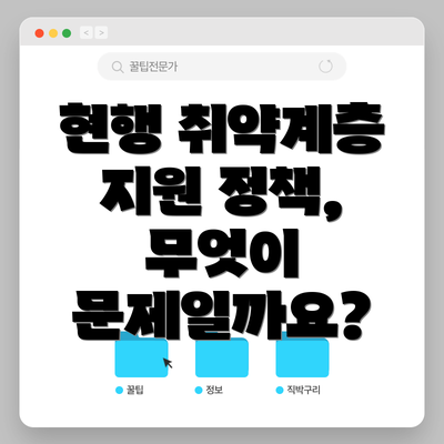 현행 취약계층 지원 정책, 무엇이 문제일까요?