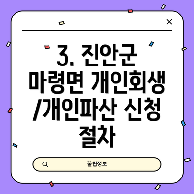 3. 진안군 마령면 개인회생/개인파산 신청 절차