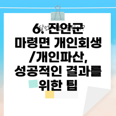 6. 진안군 마령면 개인회생/개인파산, 성공적인 결과를 위한 팁