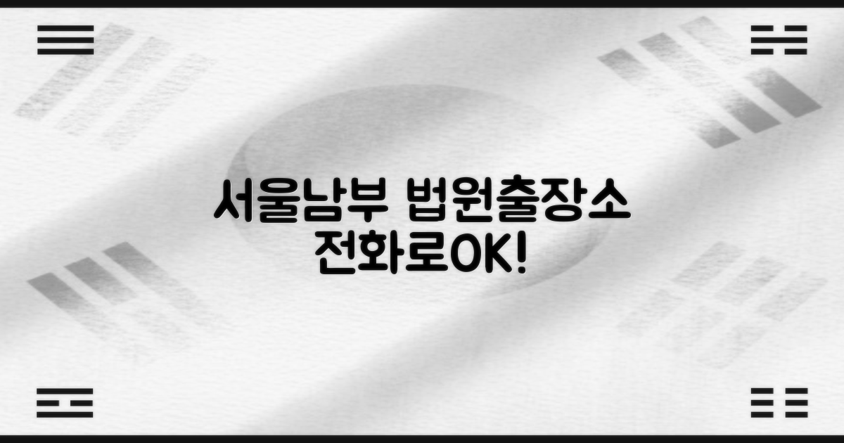 서울남부지방법원출장소 이용, 전화 문의로 해결하세요!