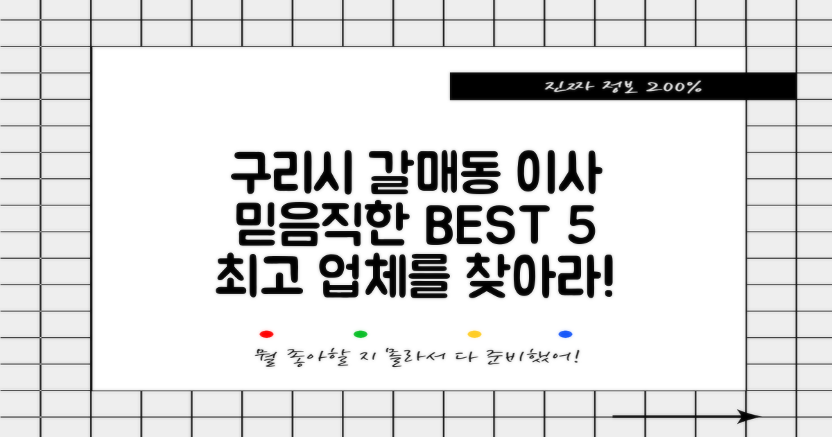 구리시 갈매동 포장이사, 믿을 수 있는 BEST 5 업체 선정의 중요성