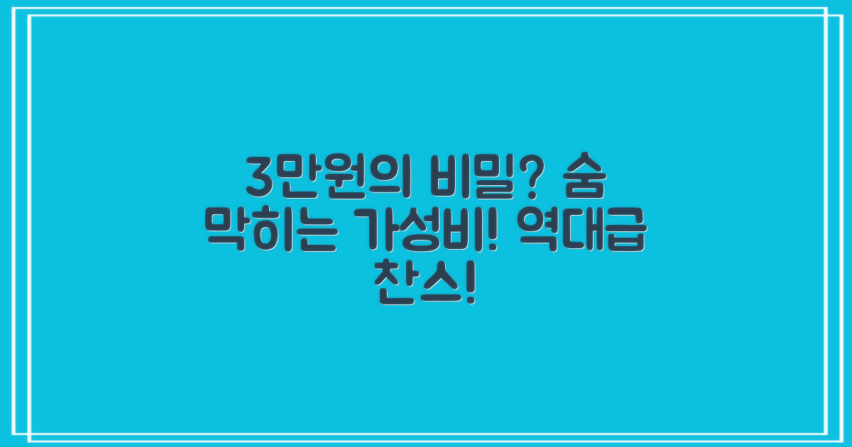 3만원, 놀라운 가격의 비밀은?