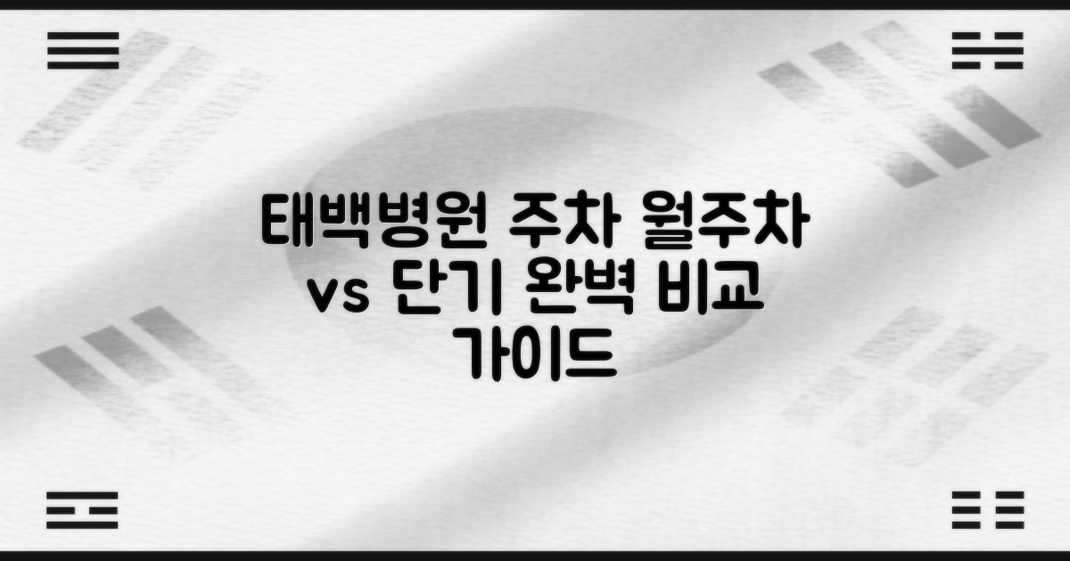 태백병원 공영주차장: 월주차 vs 단기주차 완벽 가이드