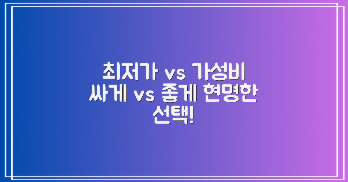 비용 비교: 최저가 vs 가성비
