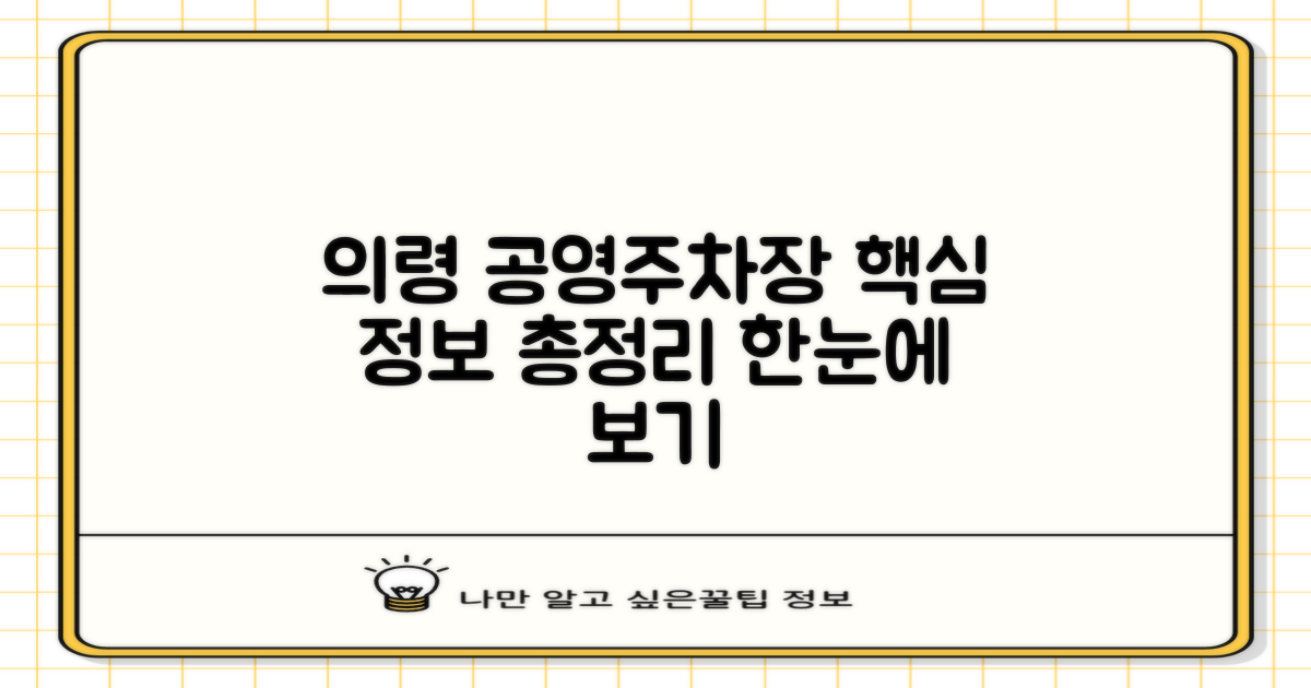 의령지사 공영주차장: 모든 이용 정보를 한눈에