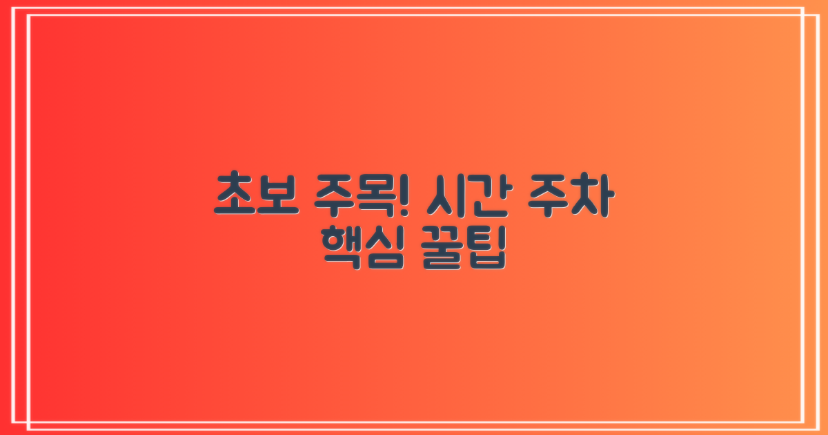 초보를 위한 시간 & 주차 팁