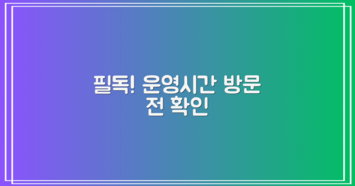 방문 전 필수! 운영 시간 확인